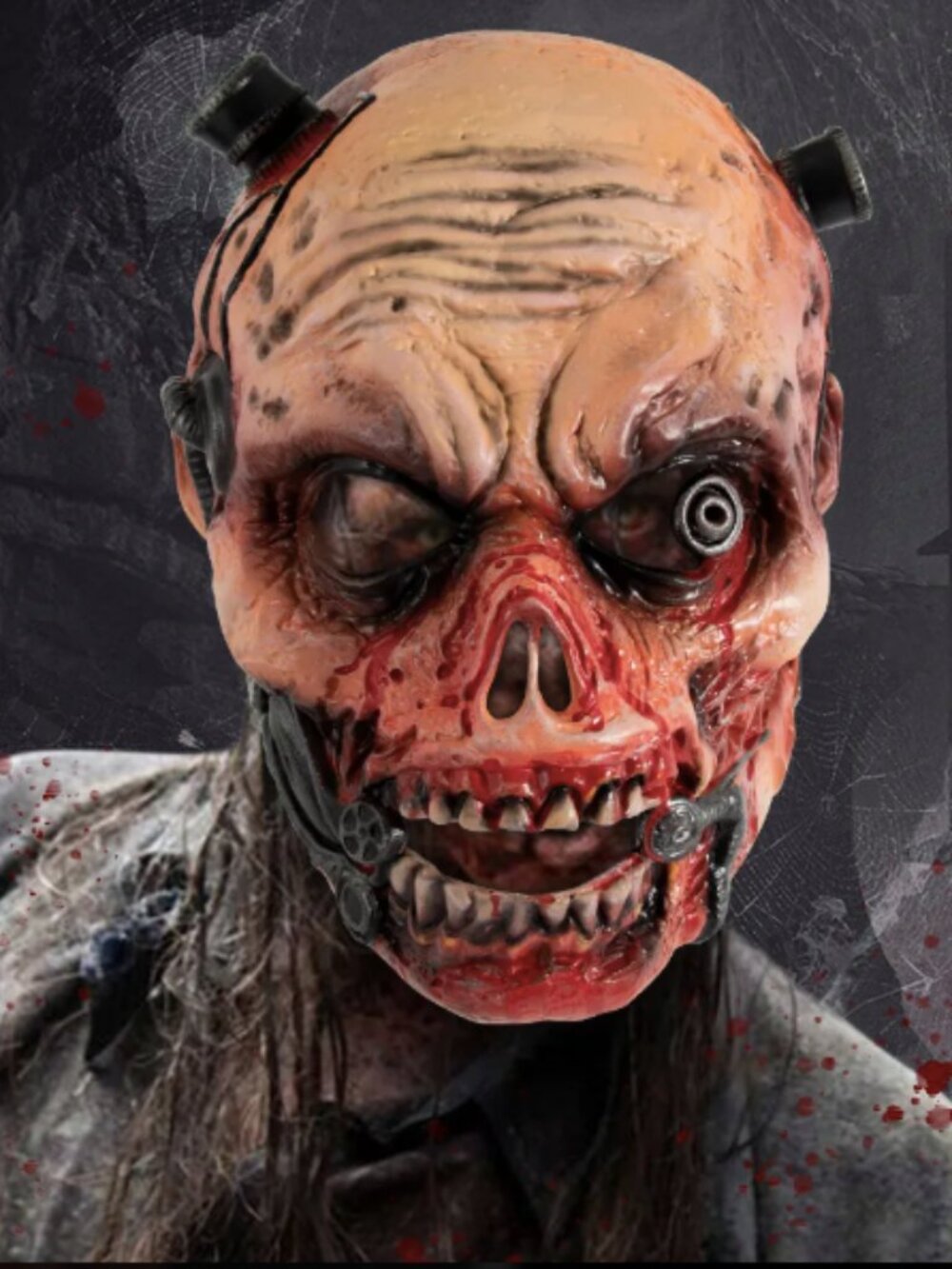 Realistic Horror Zombie Mask Mechanical Eye Cyberpunk Bio Rubber Latex Mask For